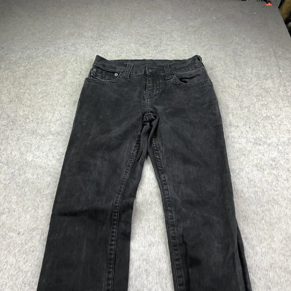 True Religion Jeans Mens 30x35 Black Ricky Relaxed Straight Denim